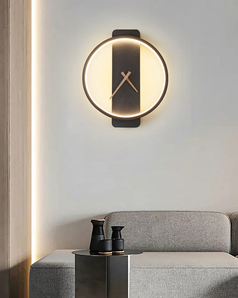 AuraTime | Moderne minimalistische decoratieve wandklok met led-licht